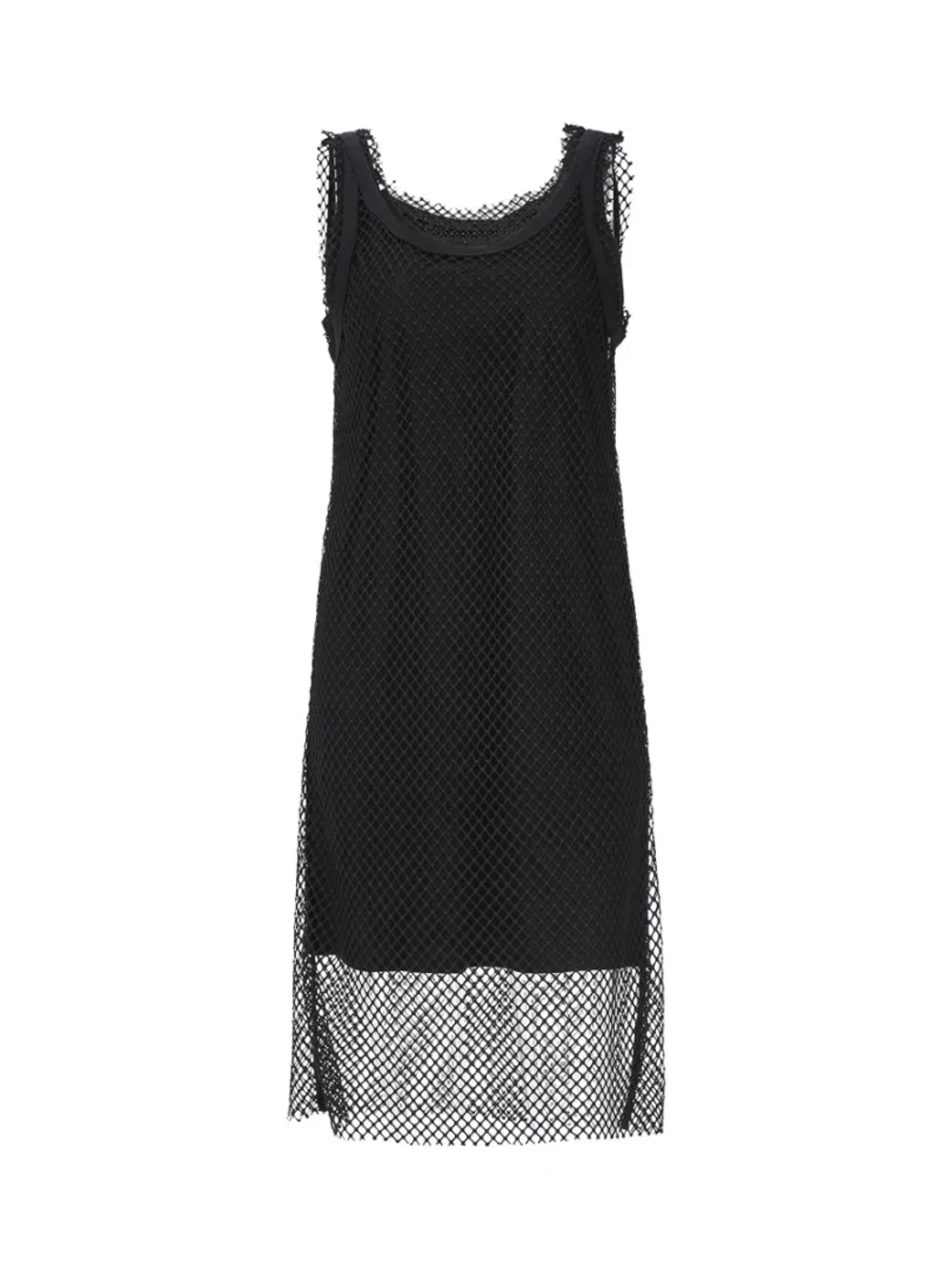 Armani Exchange Black Mesh Midi Dress
